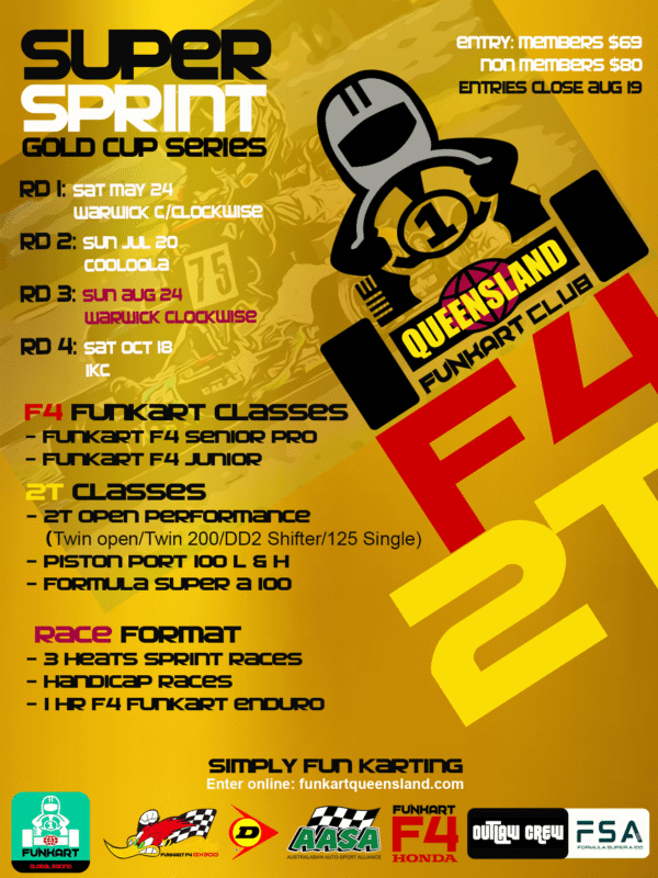 Saturday Night Oct 18th: Super Sprint Gold Cup Series, Rd4, IKC (Ipswich)