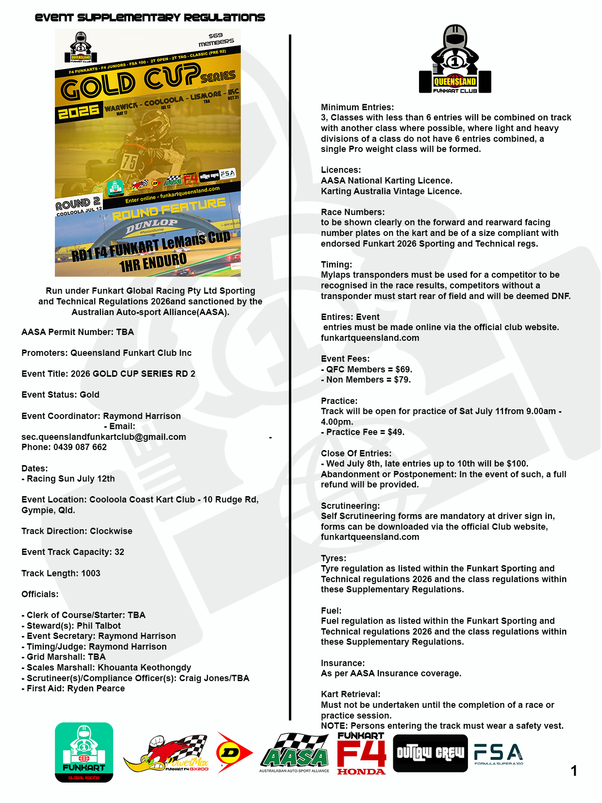 Funkart Gold Cup Series Rd2 Sun July 12th: Cooloola - Image 2